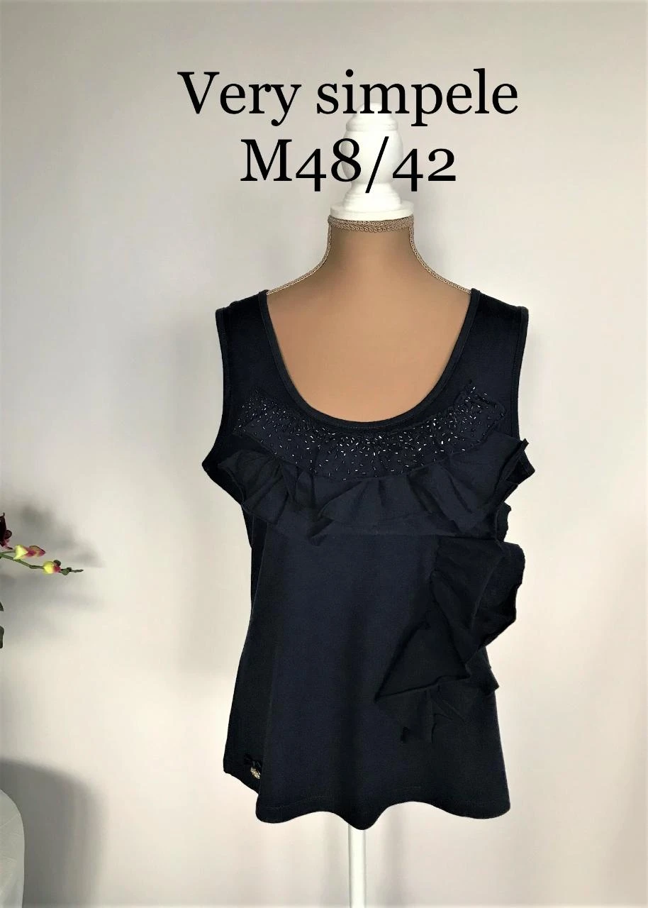Very Simple 48/42 donker blauw zonder mouwen .